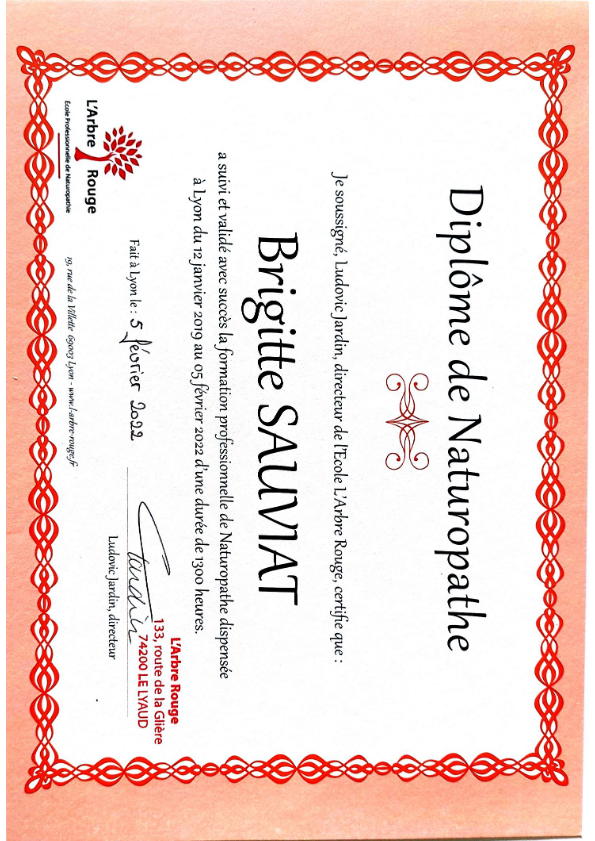 photo diplome BRIGITTE SAUVIAT