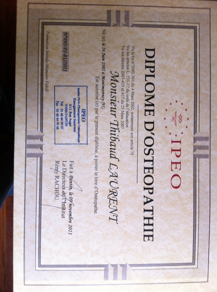 photo diplome Thibaud Laurent