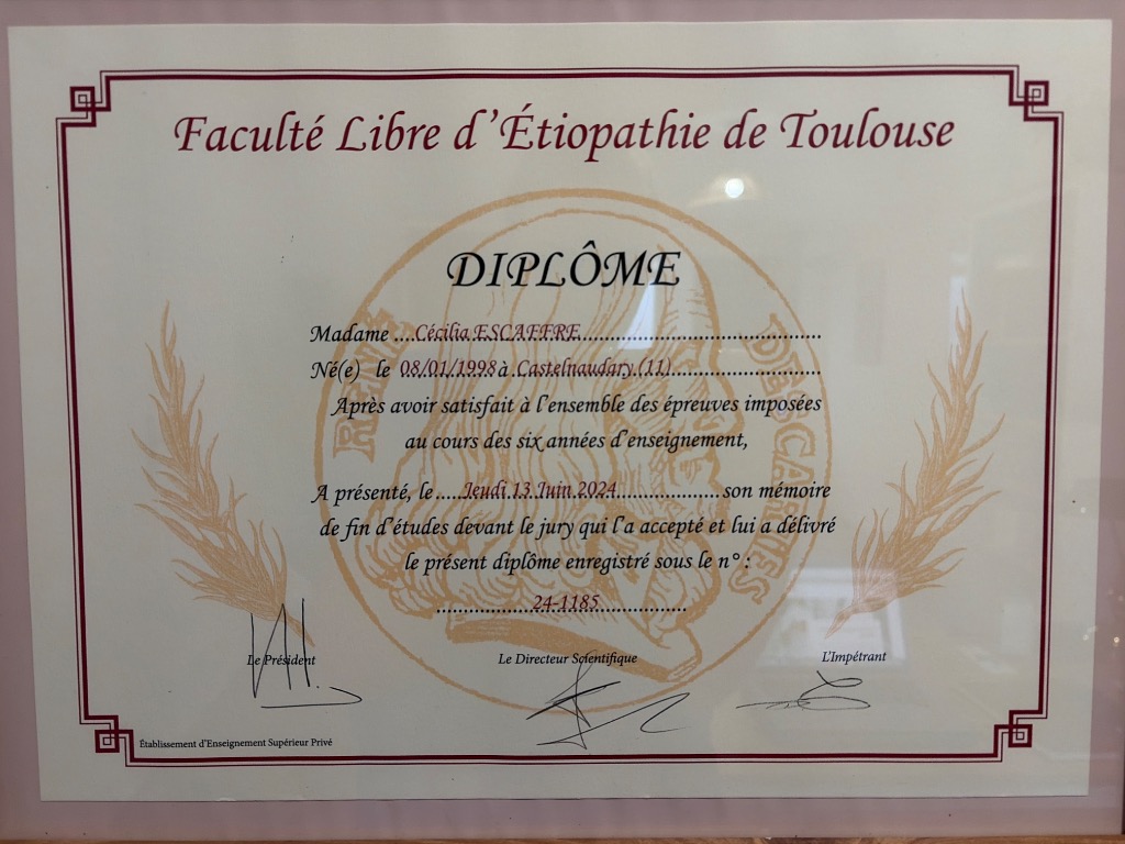 photo diplome Cécilia Escaffre
