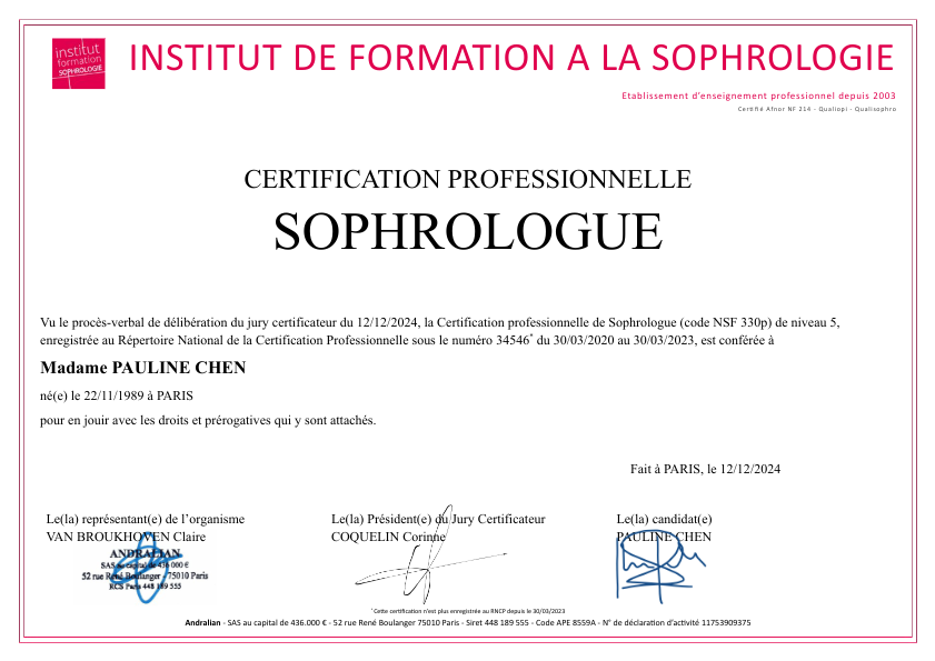 photo diplome Pauline Chen