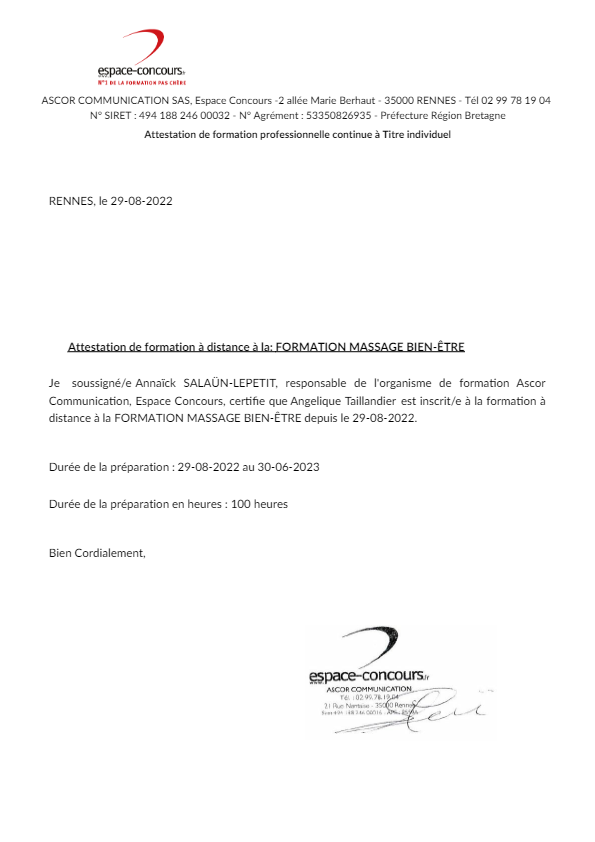 photo diplome Angélique Taillandier