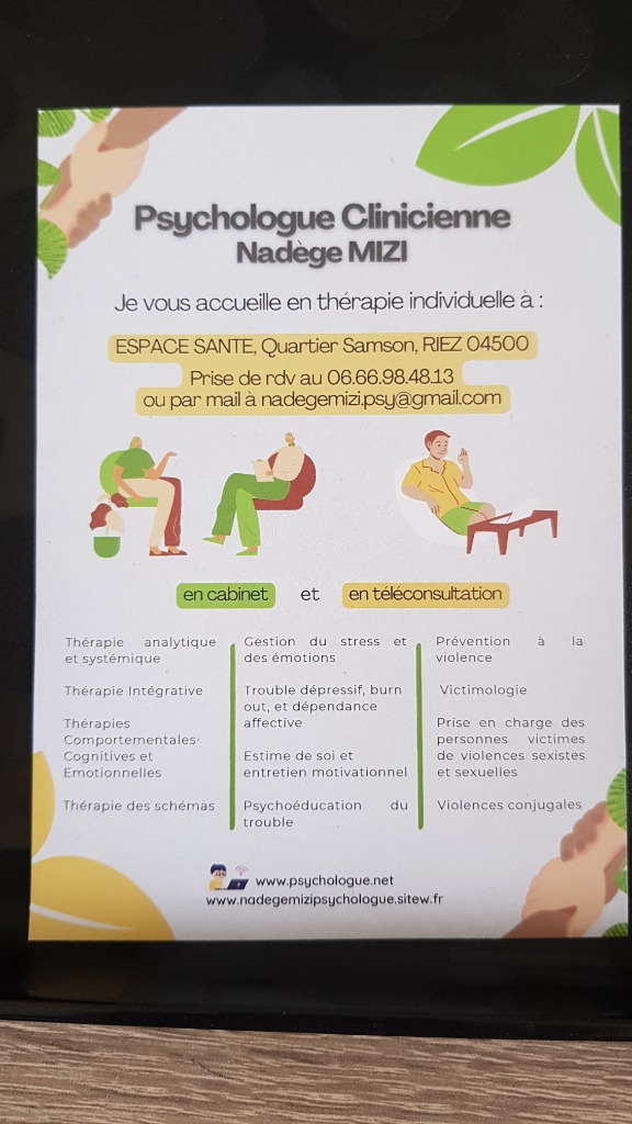photo activite Nadège Mizi Psychologue Clinicienne