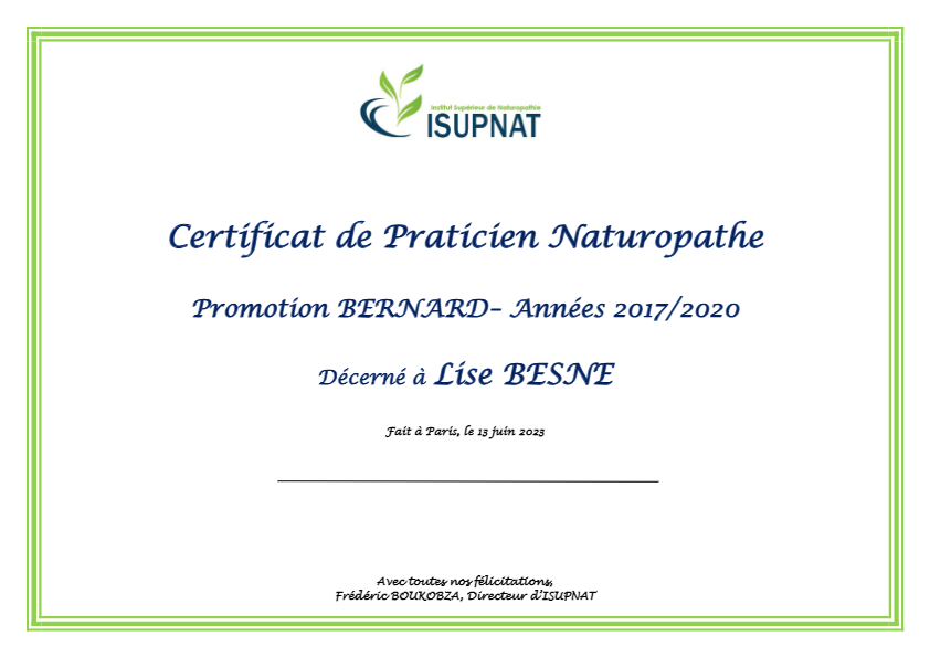 photo diplome BESNE LISE