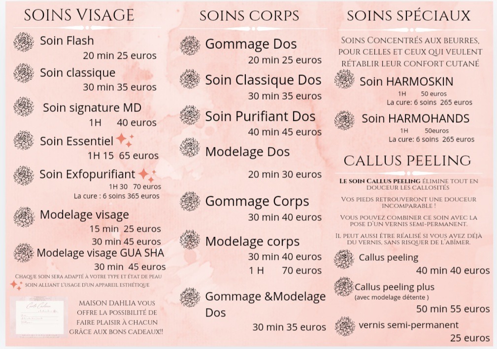 photo seance Maison Dahlia (esthéticienne à domicile)