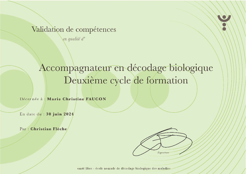 photo diplome Marie-Christine Faucon Zest’devie