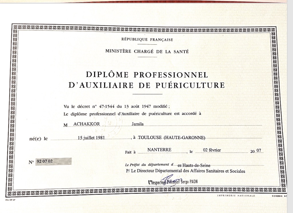 photo diplome Jamy Douce Heure 