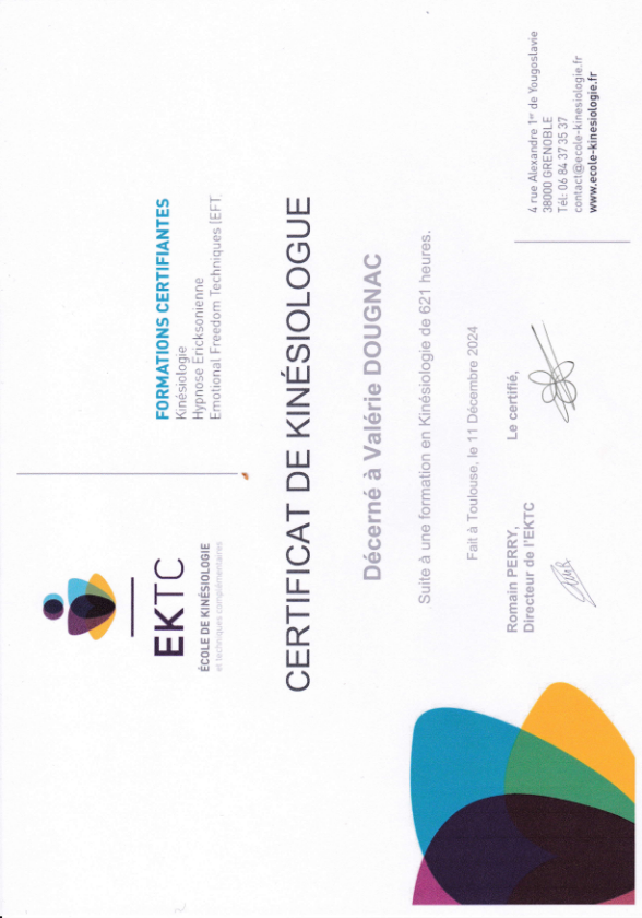 photo diplome KinésioVal