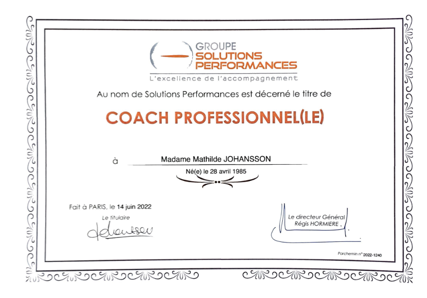 photo diplome Mathilde Johansson