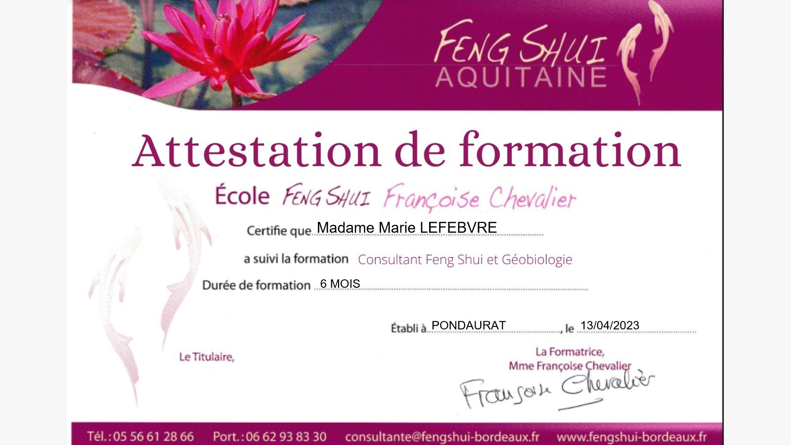 photo diplome ENJOY’OM