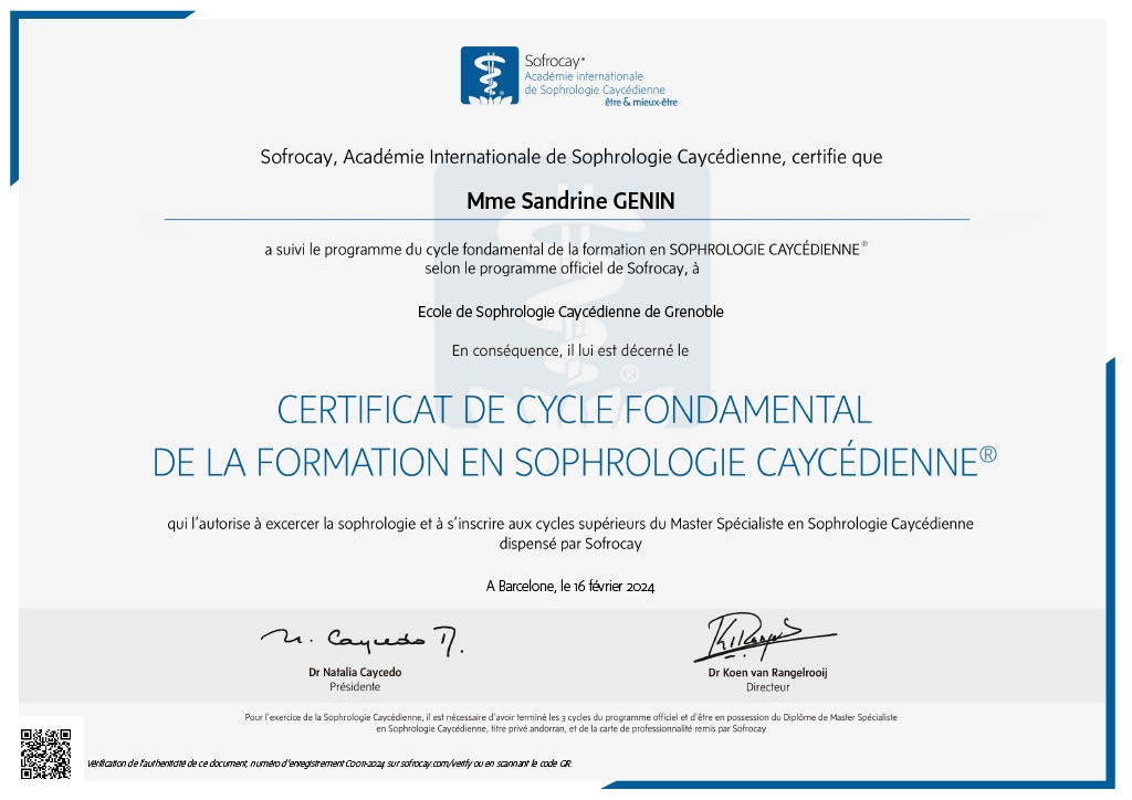 photo diplome GENIN Sandrine