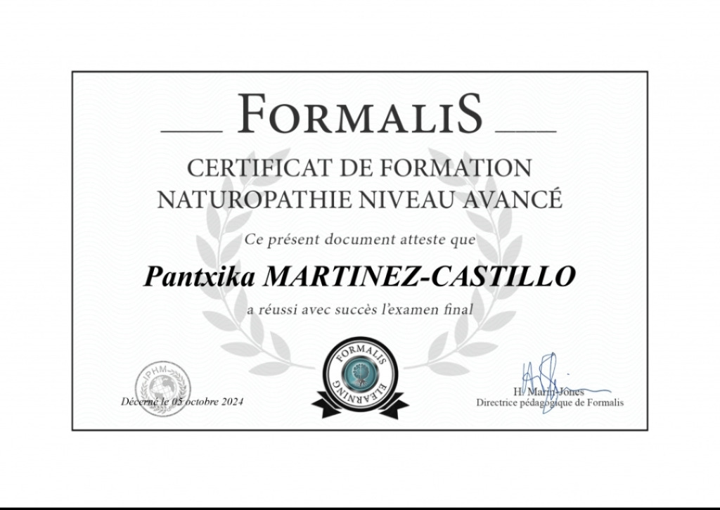 photo diplome Pantxika MARTINEZ CASTILLO 