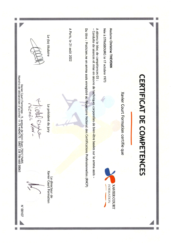 photo diplome Christine THEVENIN