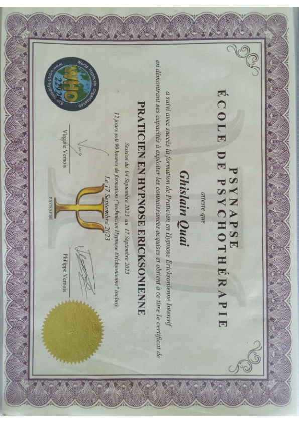 photo diplome QG-Thérapie