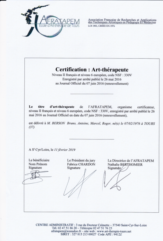 photo diplome Bruno Berson