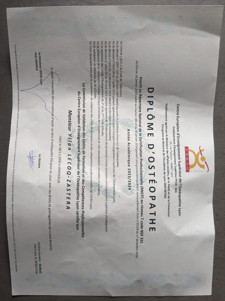 photo diplome Yllan Lecoq-Zastera