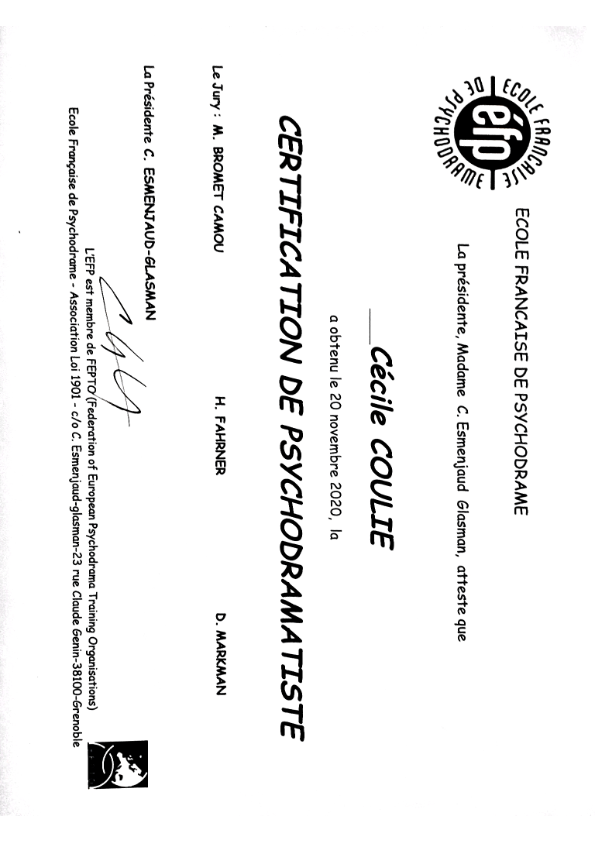 photo diplome Cécile Coulié