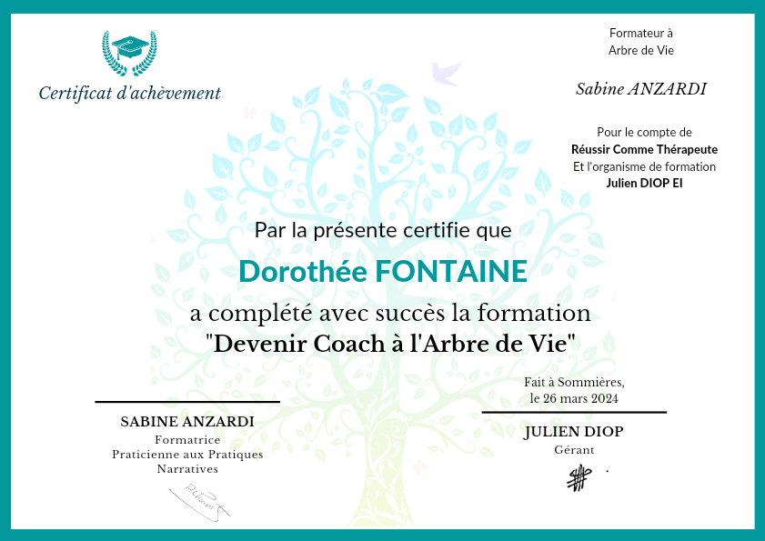 photo diplome Dorothée Fontaine