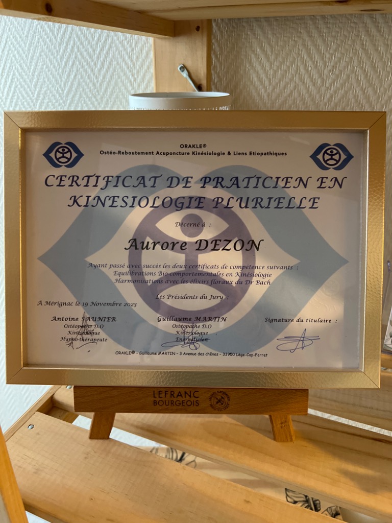photo diplome AD-Kinésiologie