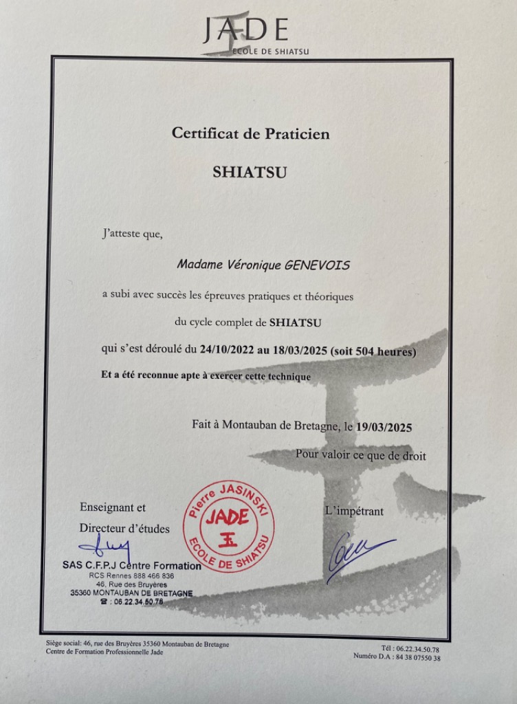 photo diplome Véronique Genevois