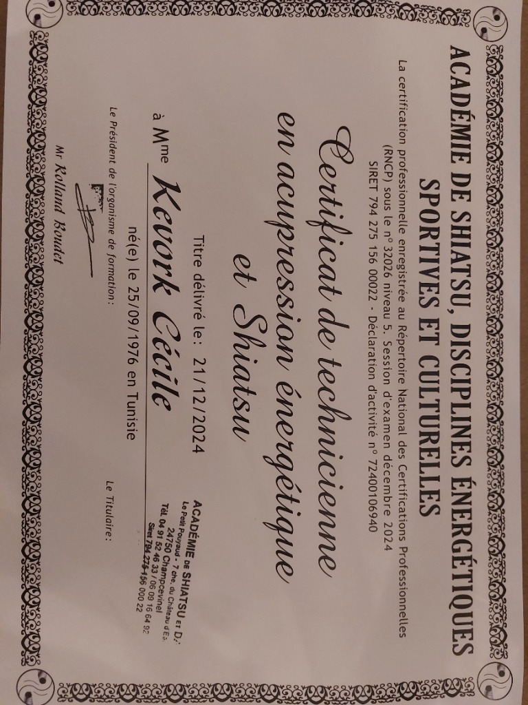 photo diplome Cécile KEVORK