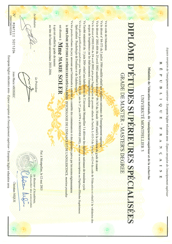 photo diplome Marie Soler