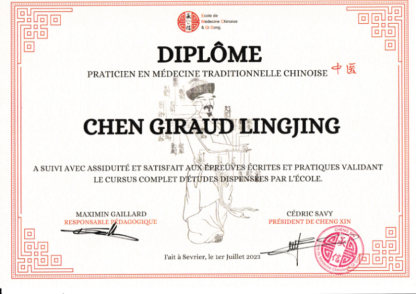 photo diplome Lingjing CHEN