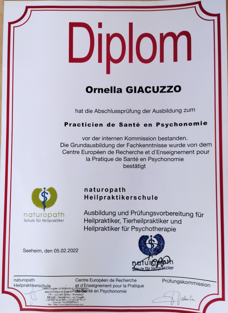 photo diplome Ornella Giacuzzo