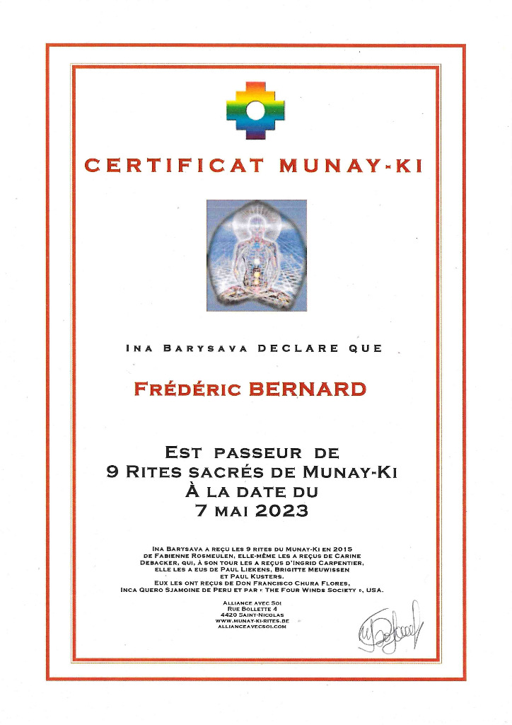 photo diplome Frédéric BERNARD - Souffle de vie