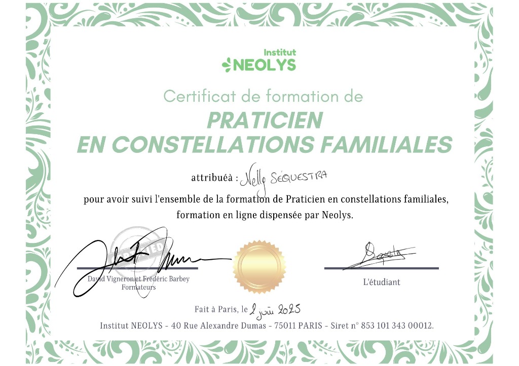 photo diplome Nelly Séquestra 