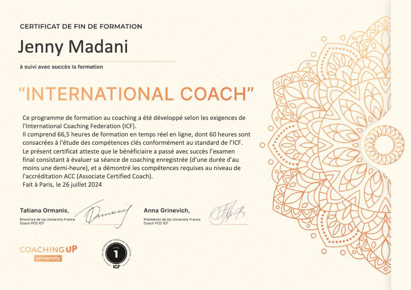 photo diplome Jenny Madani