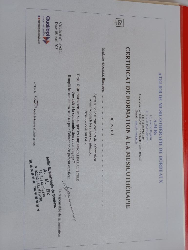 photo diplome Armelle Bescond 