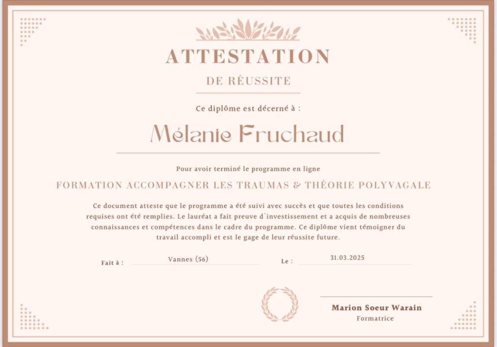 photo diplome Mélanie Fruchaud