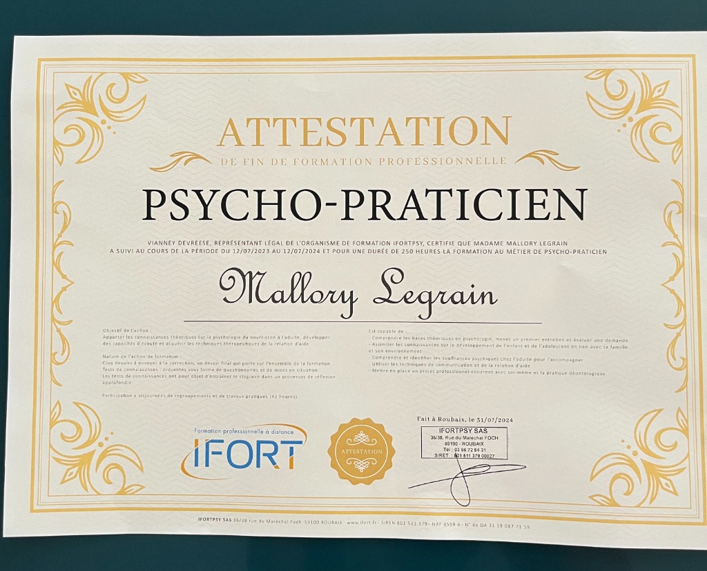 photo diplome Mallory Legrain