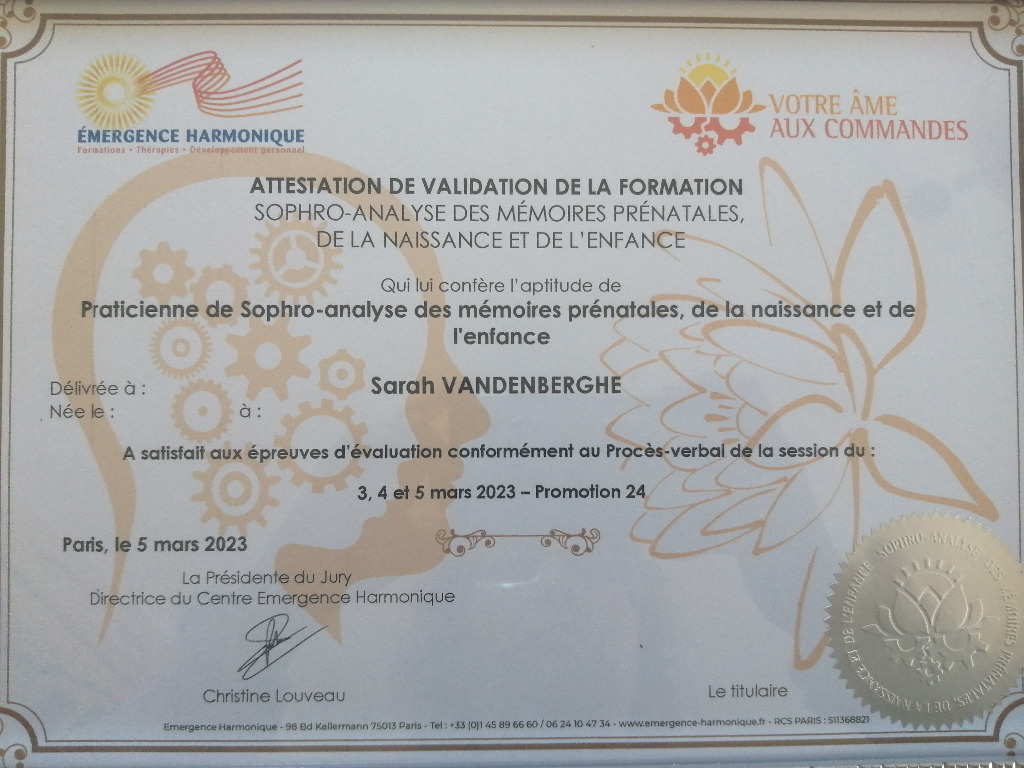 photo diplome Sarah Vandenberghe