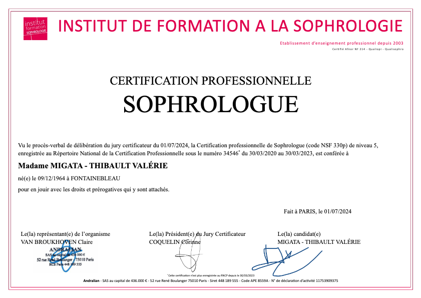 photo diplome VALERIE THIBAULT
