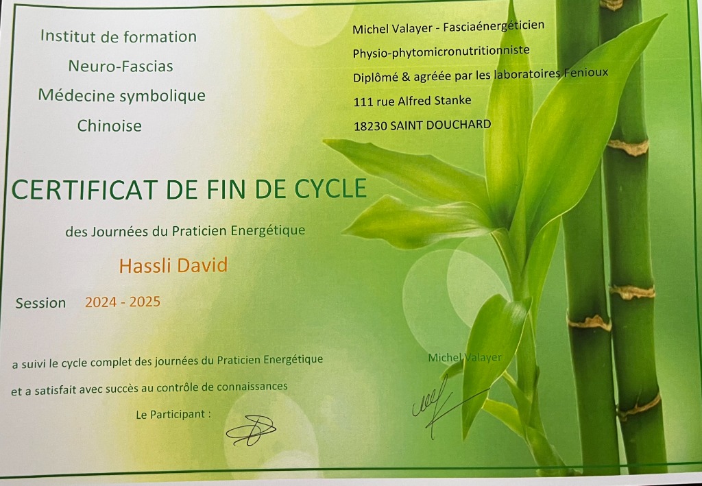 photo diplome David Hassli « De l’âme au corps ».