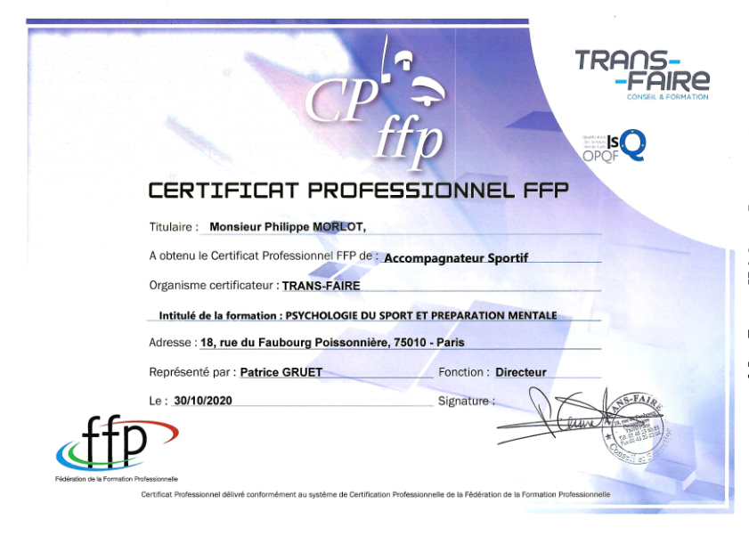 photo diplome Philippe MORLOT