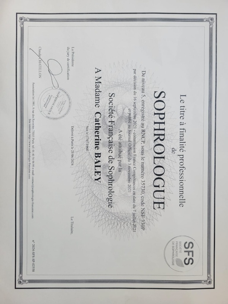 photo diplome Catherine BALEY