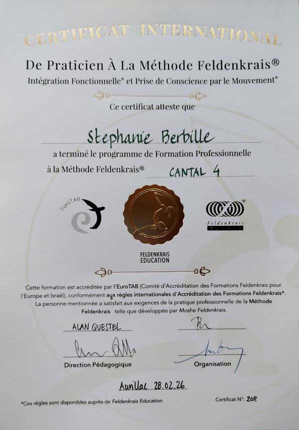 photo diplome Stéphanie BERBILLE / LHUMEN