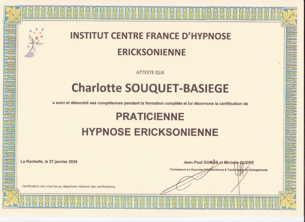 photo diplome Charlotte Souquet-Basiege
