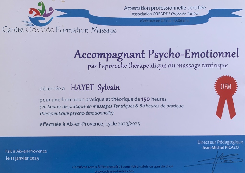 photo diplome Sylvain Hayet