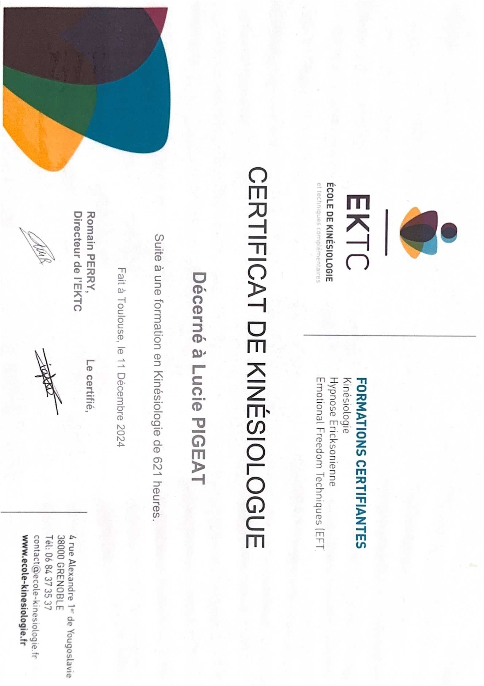 photo diplome Lucie Pigeat