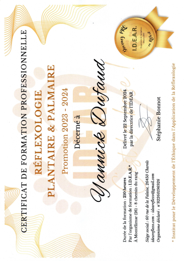 photo diplome Yannick DUFAUD