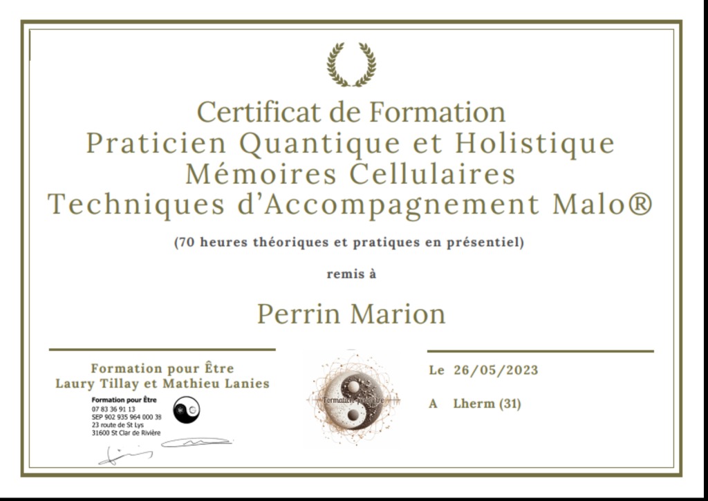 photo diplome L’éclosion du soi Marion Perrin