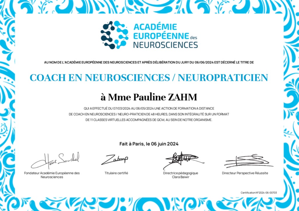 photo diplome Zahm coach