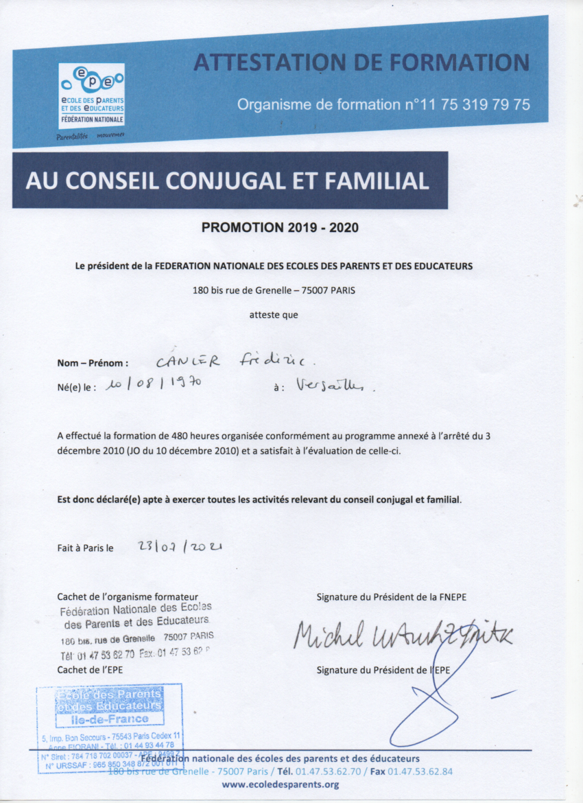 photo diplome Frédéric Canler