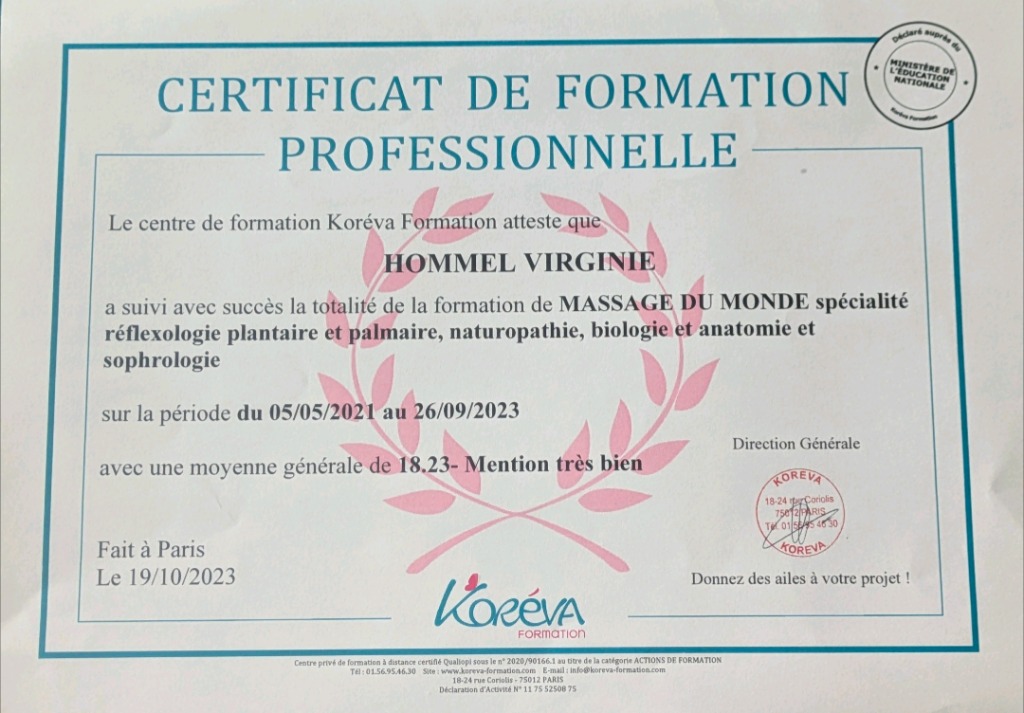 photo diplome Virginie HOMMEL 