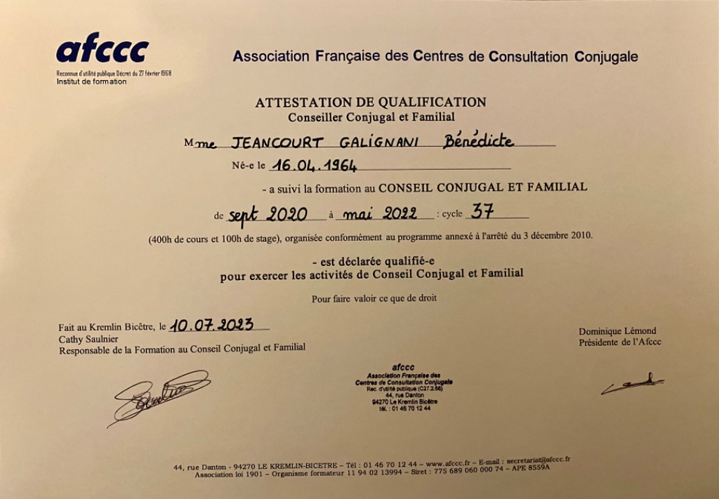 photo diplome Bénédicte Jeancourt-Galignani