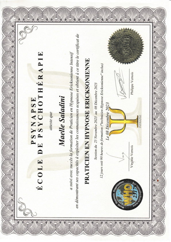 photo diplome Maëlle SALADINI