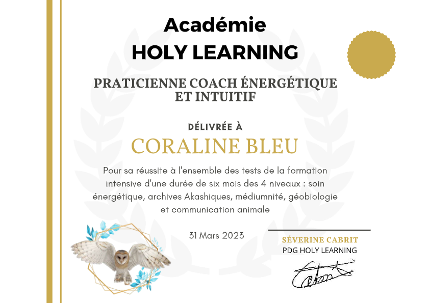 photo diplome L’Univers Bleu